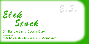 elek stoch business card